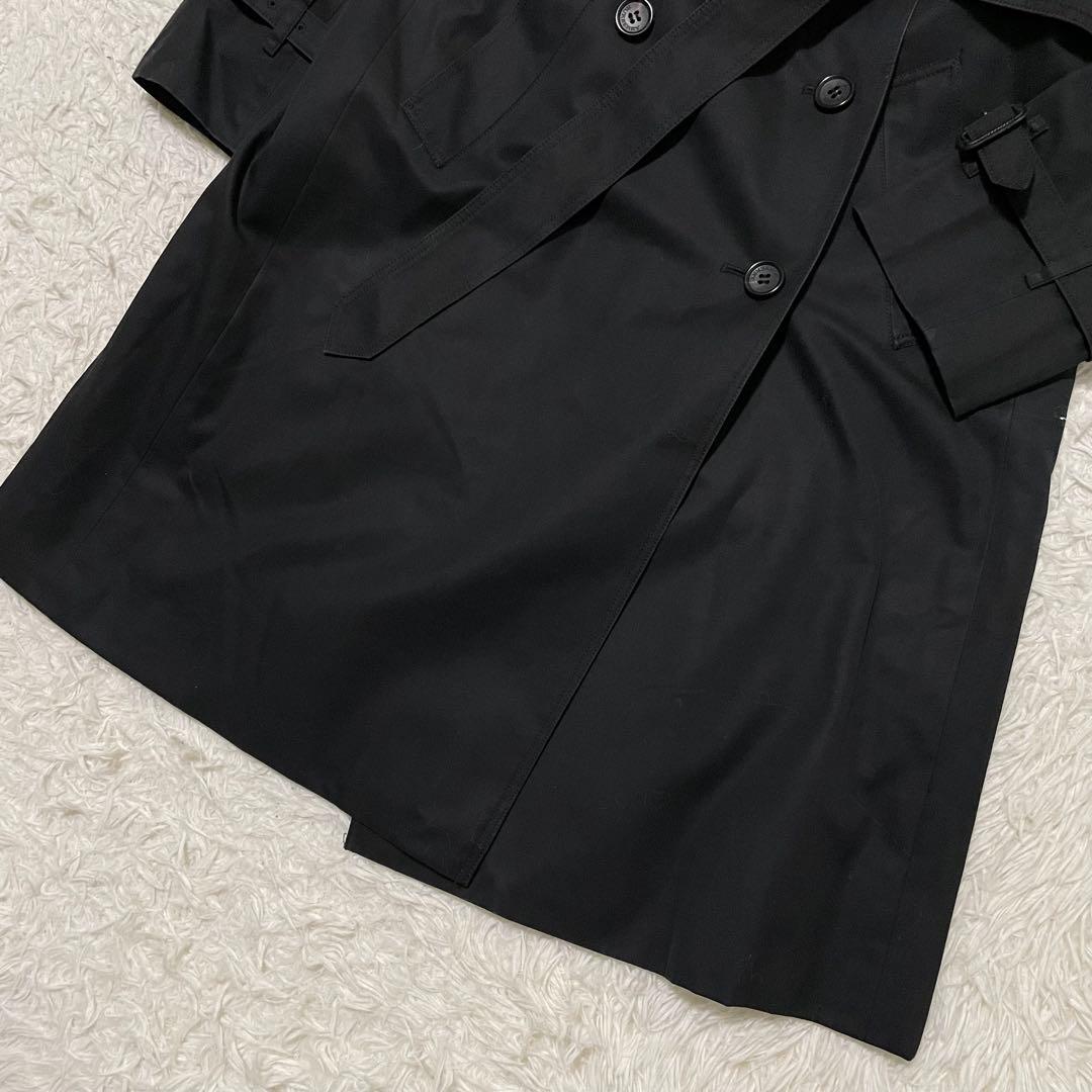 希少44サイズ/極美品　バーバリーロンドン　トレンチコート　黒　ウールライナー