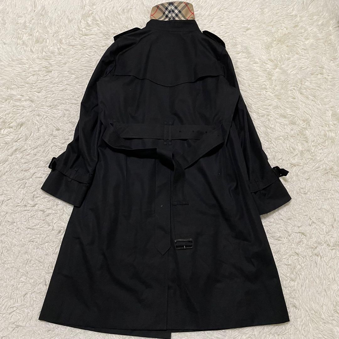 希少44サイズ/極美品　バーバリーロンドン　トレンチコート　黒　ウールライナー