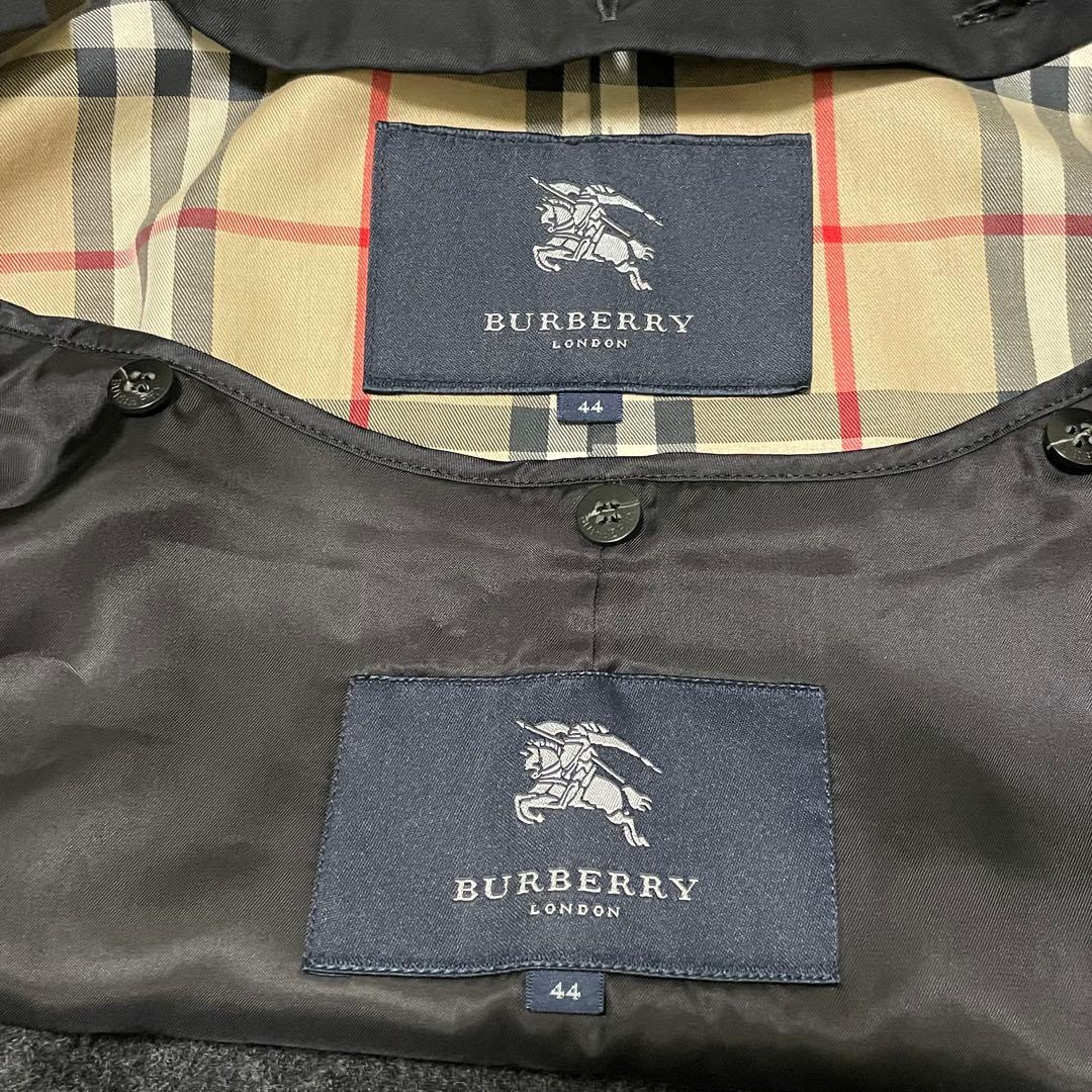 希少44サイズ/極美品　バーバリーロンドン　トレンチコート　黒　ウールライナー