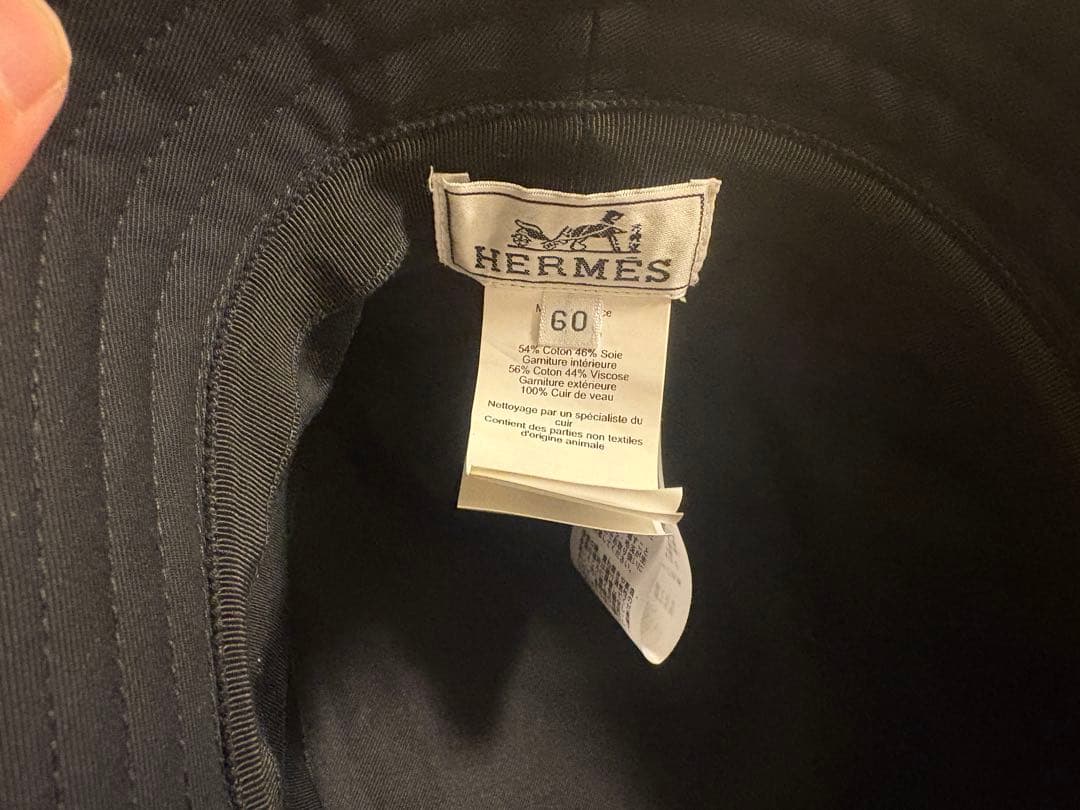 美品　HERMES エルメス　バケットハット　フレッド　エイチストライプ　60