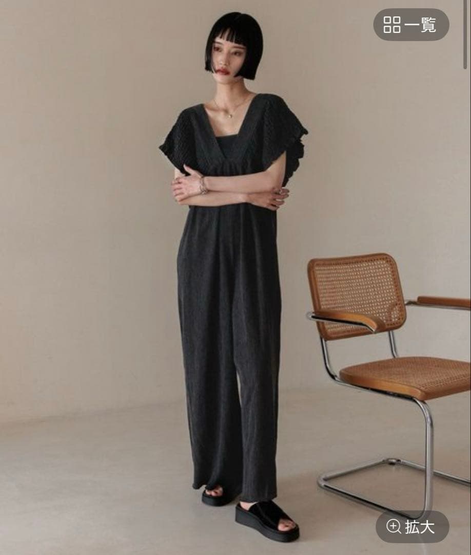 LOWRYSFARM ヨウリュウシャーリングサロペット　ブラック　Mサイズ