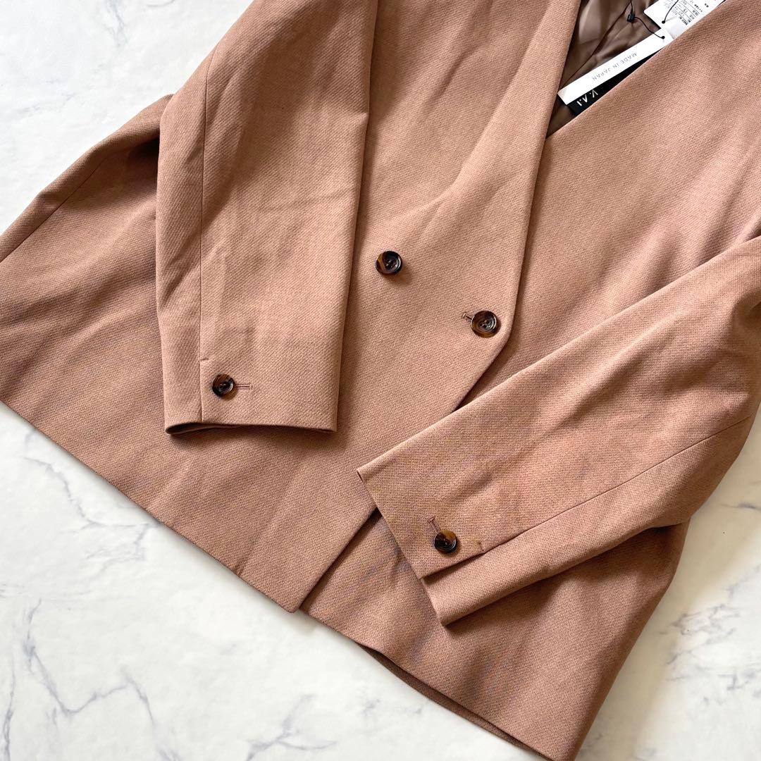 【新品タグ付き】 INDIVI ダブルオックス ノーカラージャケット 3L