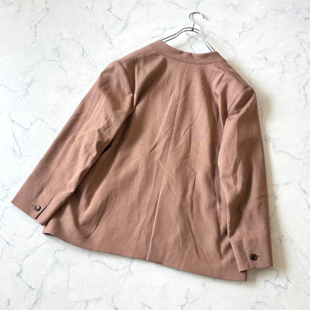 【新品タグ付き】 INDIVI ダブルオックス ノーカラージャケット 3L