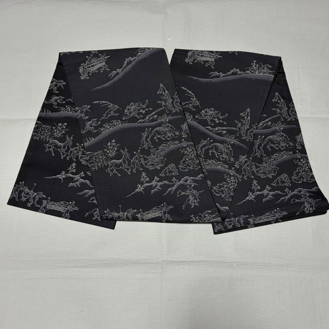sakura　袋帯　全通　両面織　正絹　「鳥獣戯画」 新品　極美品