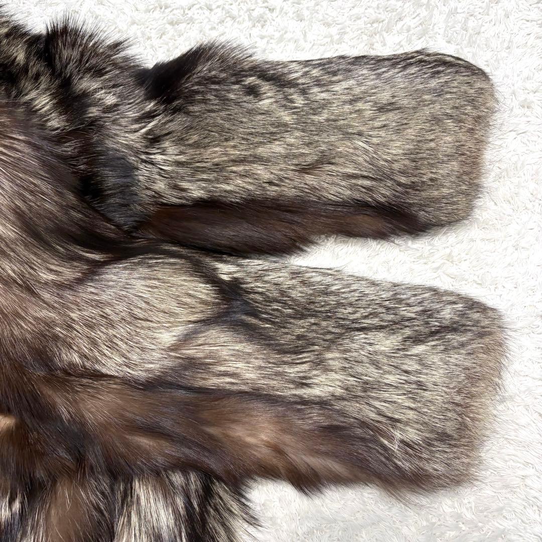 SAGA FOX 肉厚ふわふわ シルバーフォックス ロングコート 11号 L