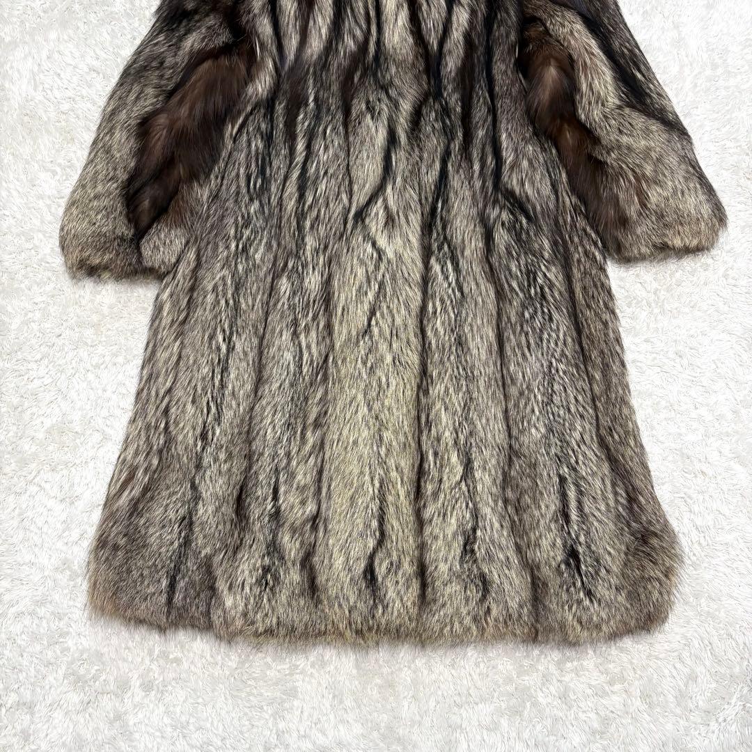 SAGA FOX 肉厚ふわふわ シルバーフォックス ロングコート 11号 L