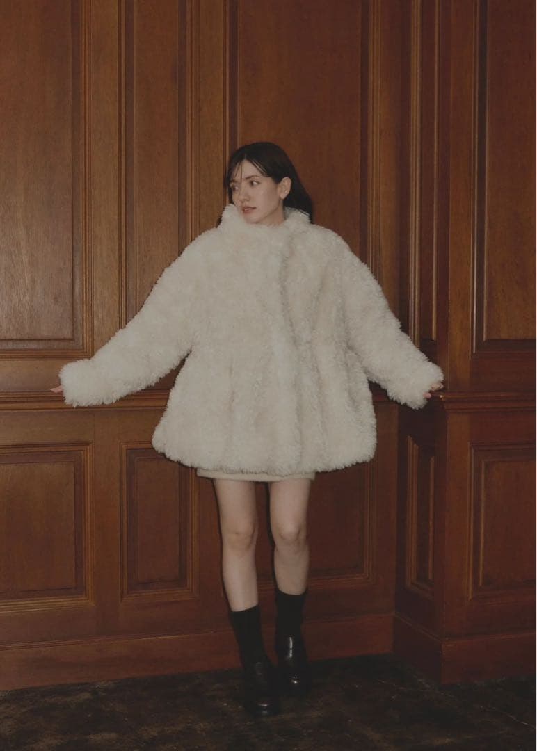 ジャケット・アウター NOTREemor wave silhouette fluffy coat