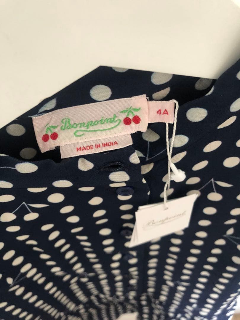 Bonpoint ボンポワンワンピース4A ネイビー