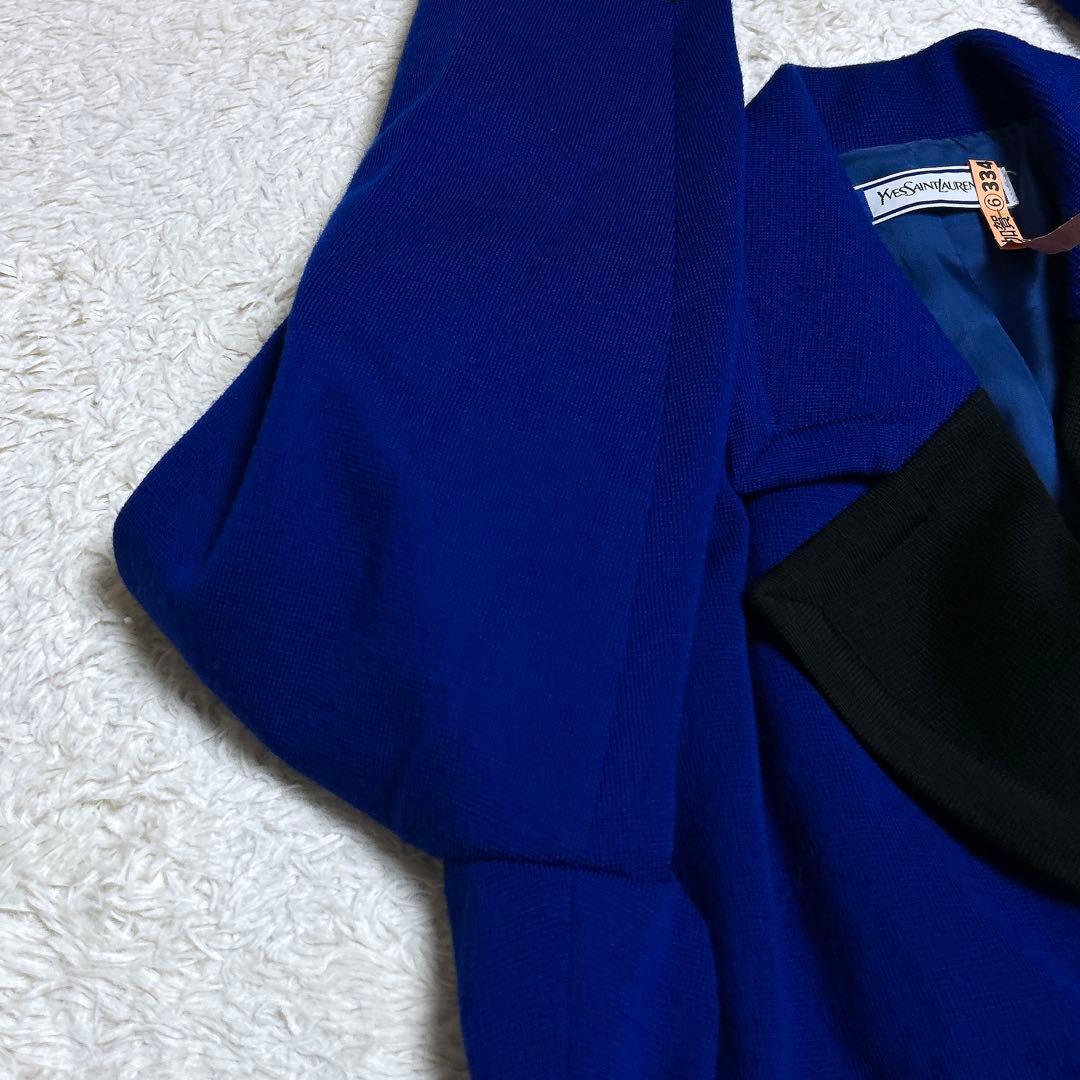 美品/イヴサンローラン　金ボタンバイカラージャケット　ダブル　ウール　M