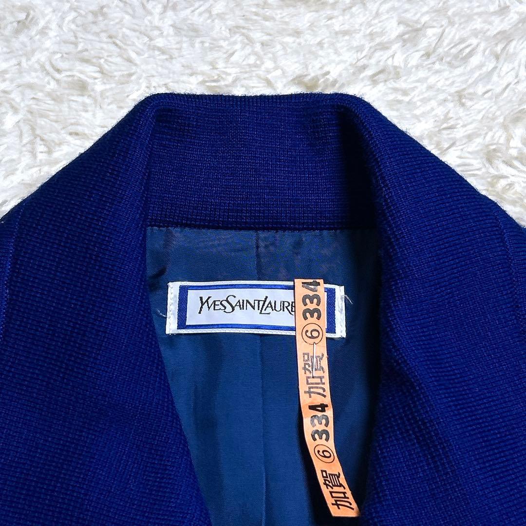 美品/イヴサンローラン　金ボタンバイカラージャケット　ダブル　ウール　M