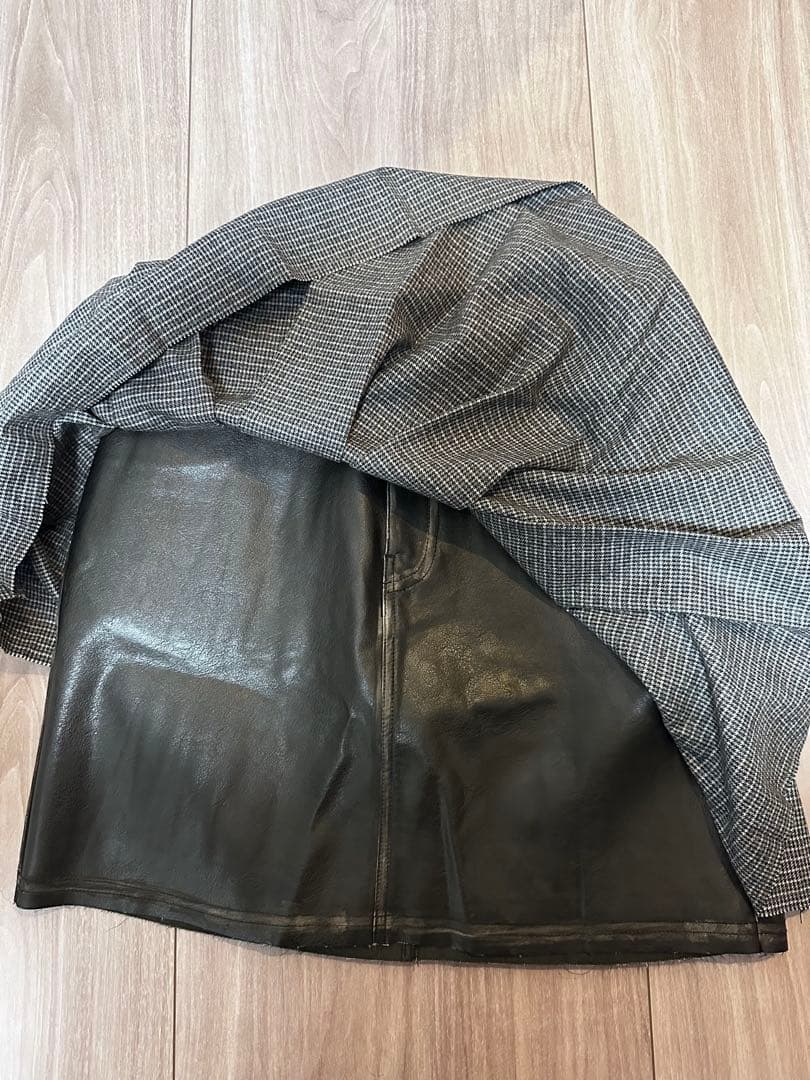 PRANK PROJECT フェイク　レザーコンビ プリーツスカート　新品