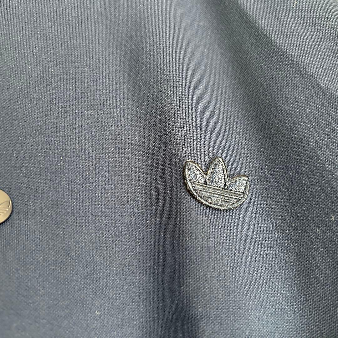【アディダス】スタジャン　ネイビー白　トレフォイル　デカロゴ　刺繍F2