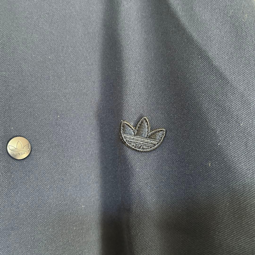 【アディダス】スタジャン　ネイビー白　トレフォイル　デカロゴ　刺繍F2