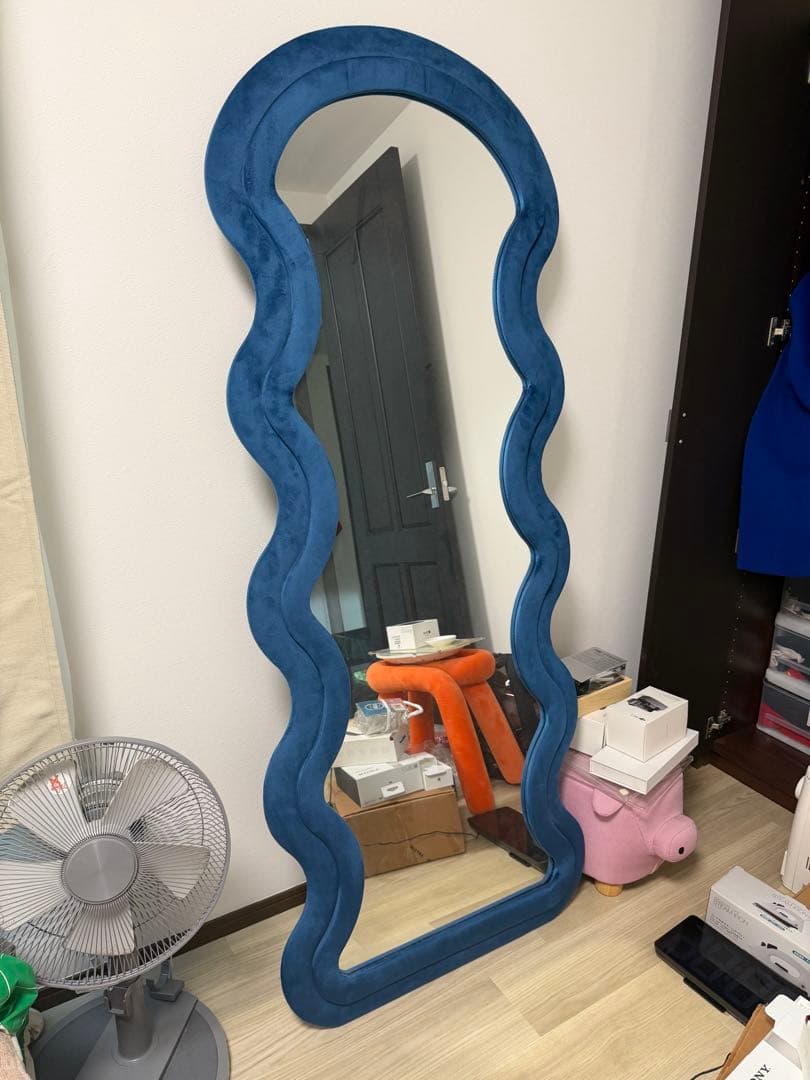 ウェーブデザイン 全身ミラー 姿見 170cm 立て掛け