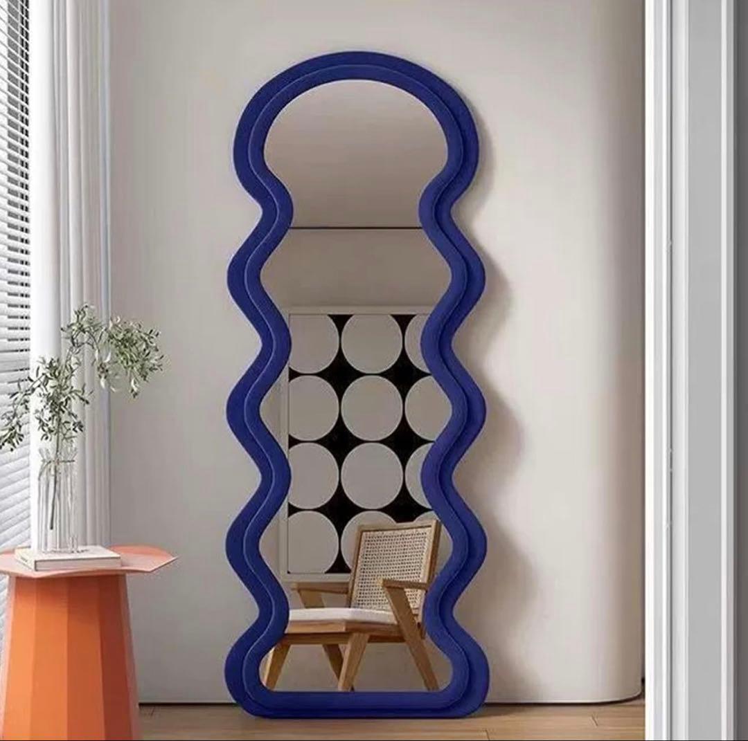 ウェーブデザイン 全身ミラー 姿見 170cm 立て掛け