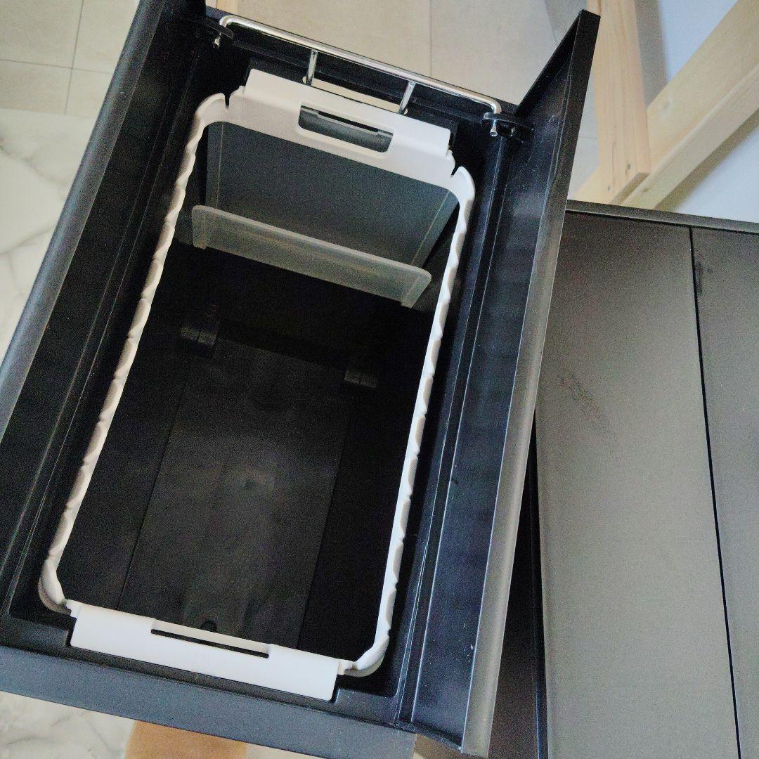 KEYUCA両開きダストボックス　27L 3個セット　黒