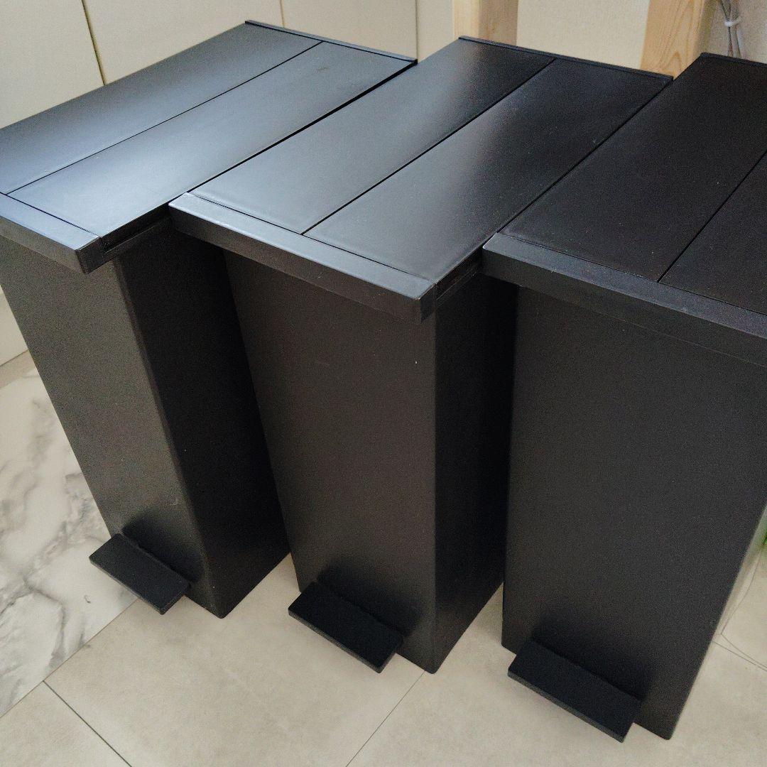 KEYUCA両開きダストボックス　27L 3個セット　黒