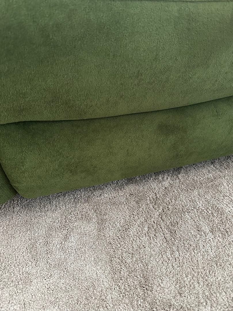 オリーブグリーン リクライニング 3人掛け電動ソファ USB付 抹茶色