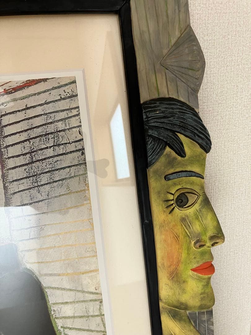 ドラ・マールの肖像　ピカソ　 立体面白い額縁　3D 大