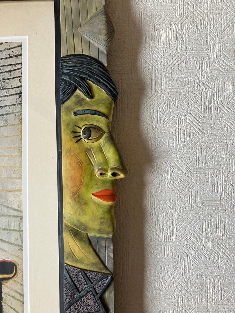 ドラ・マールの肖像　ピカソ　 立体面白い額縁　3D 大