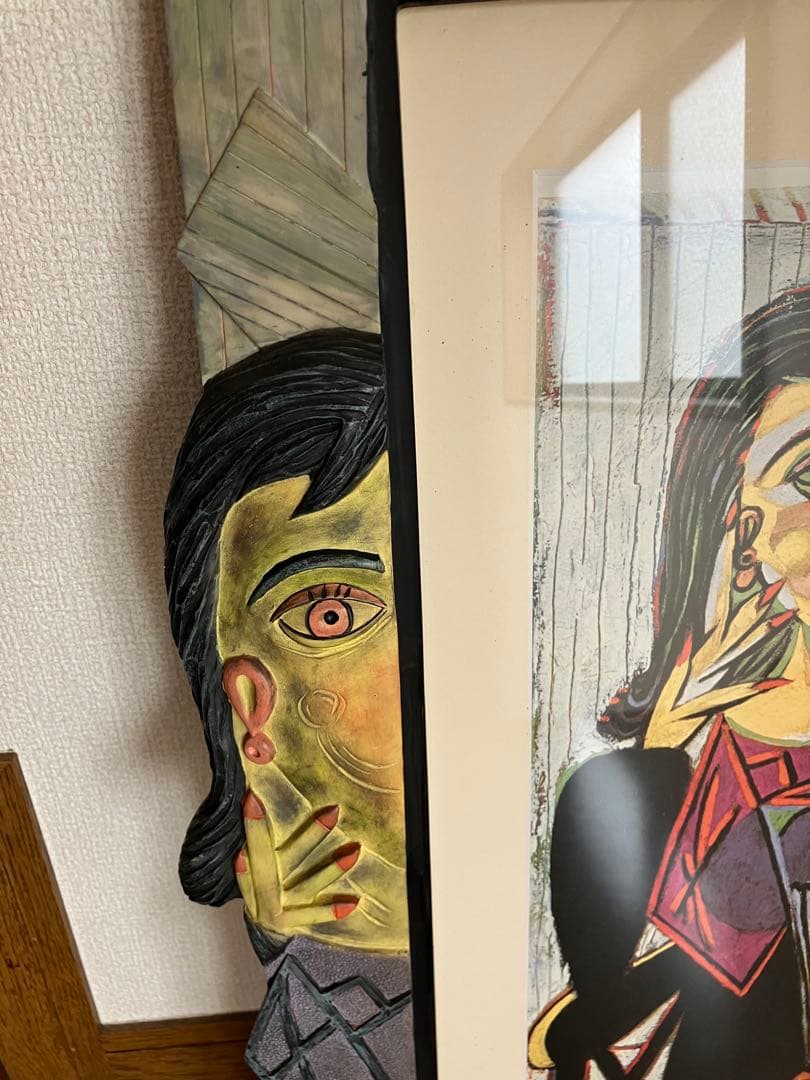 ドラ・マールの肖像　ピカソ　 立体面白い額縁　3D 大