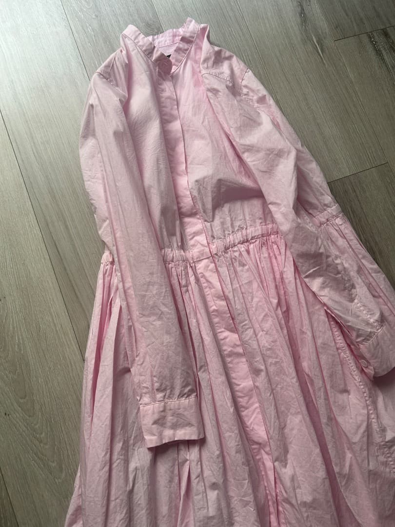 専用R & D.M.Co ガーメントダイフロントオープンシャツドレス 春ワンピ