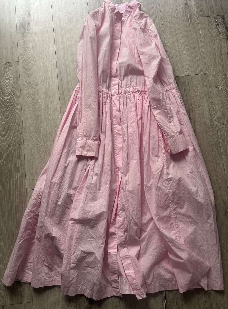 専用R & D.M.Co ガーメントダイフロントオープンシャツドレス 春ワンピ