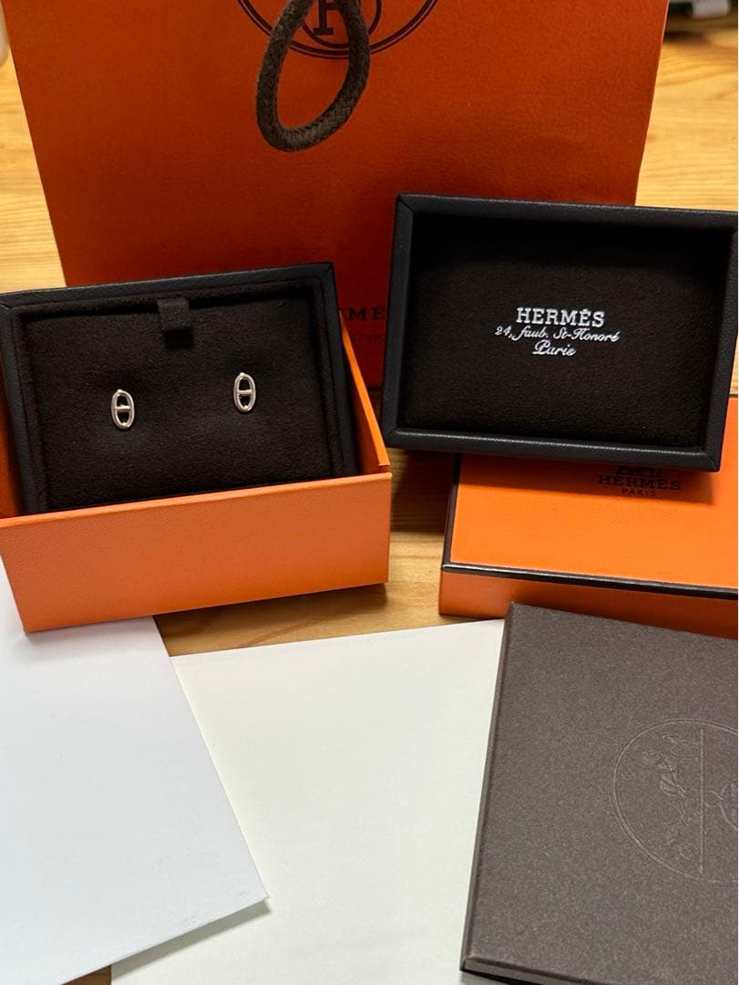 m*u様 エルメス シェーヌ・ダンクル TPM ピンクゴールド ピアス 18K