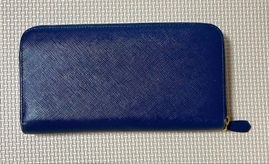 PRADA 青 合成皮革 長財布