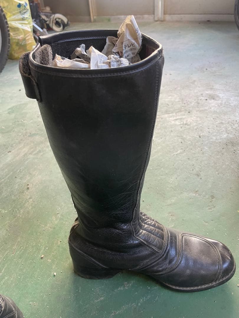 当時物BUGGY バイクブーツ 黒 レザー25.5