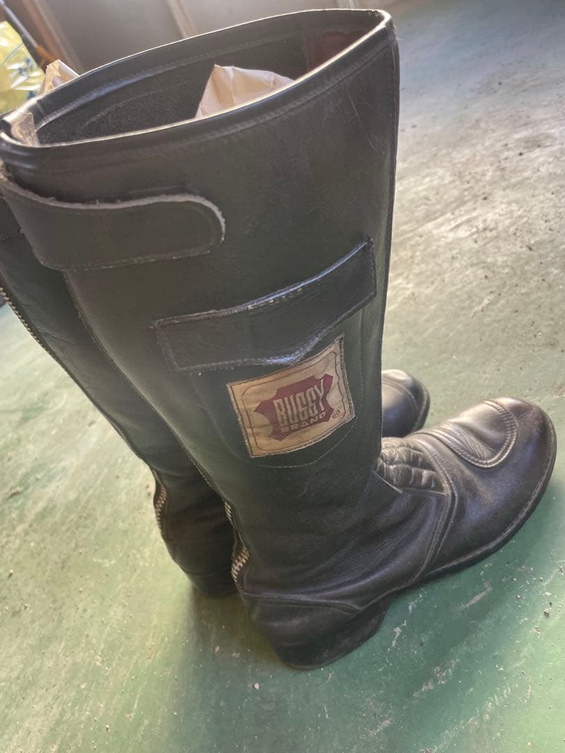 当時物BUGGY バイクブーツ 黒 レザー25.5
