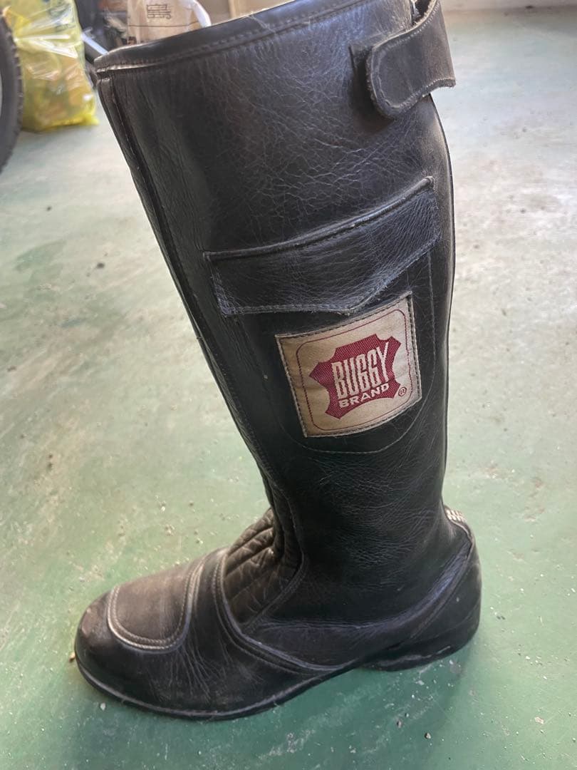 当時物BUGGY バイクブーツ 黒 レザー25.5