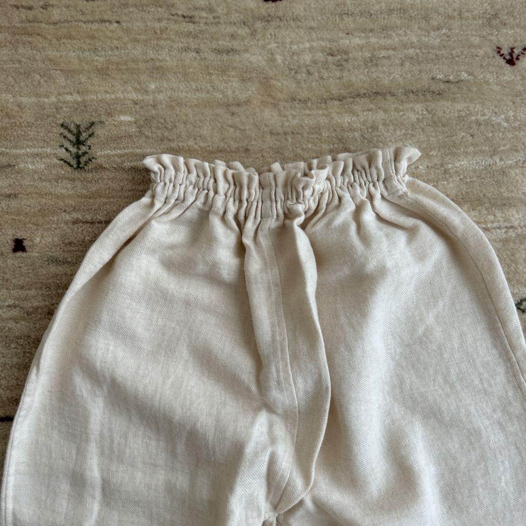最終価格　ハンドメイド作家さまリネンウールもんぺ　オフホワイト