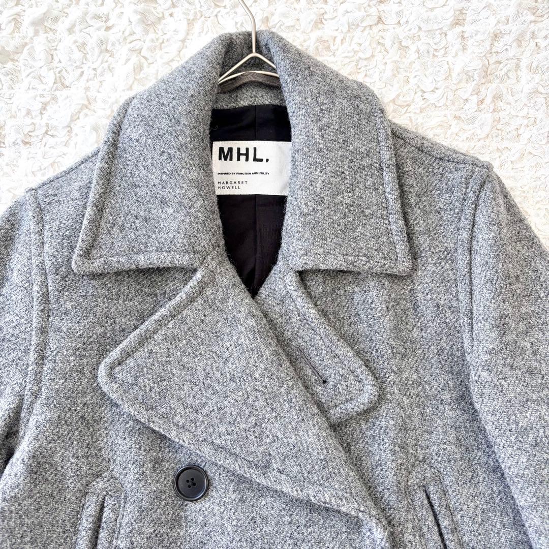 MHL. エムエイチエル ウール Pコート ダブルブレスト
