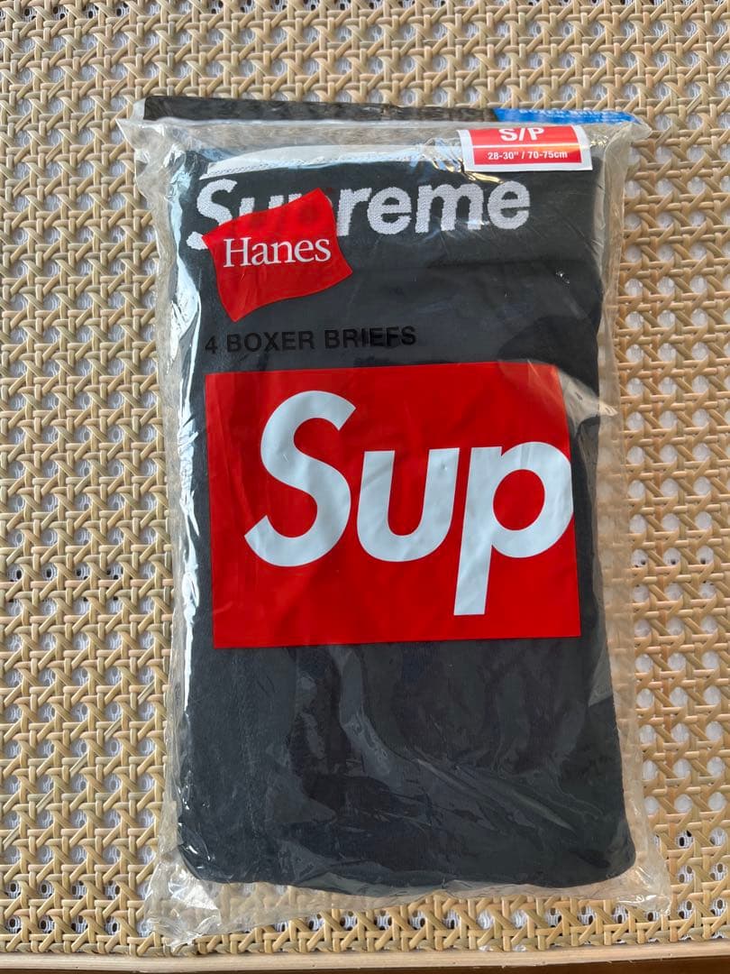 Sサイズブラック4枚SUPREMEシュプリームHanesボクサーパンツ新品未開封