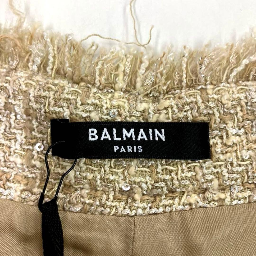 ⭐️新品タグ付き⭐️BALMAIN ラメ入りツイード ハイウエストショートパンツ