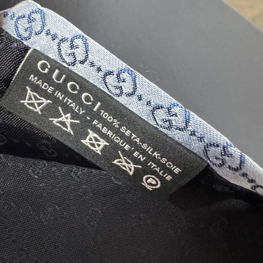 最高級 GUCCI グッチ GG柄 インターロッキング ネクタイ ベルト柄 水色