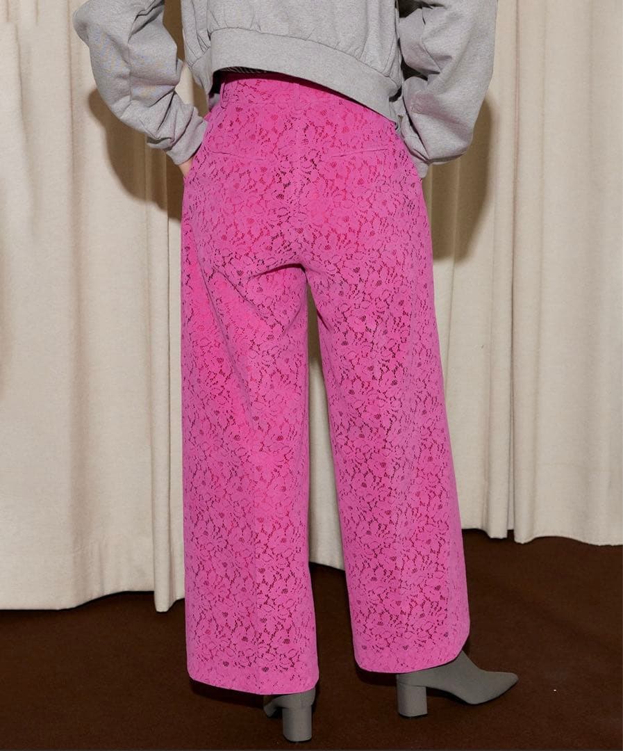 MAISON SPECIAL メゾンスペシャル　フロッキー レース パンツ