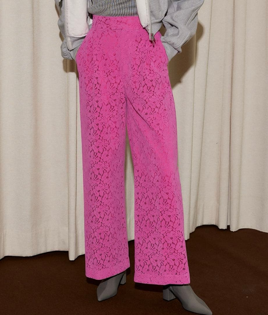 MAISON SPECIAL メゾンスペシャル　フロッキー レース パンツ