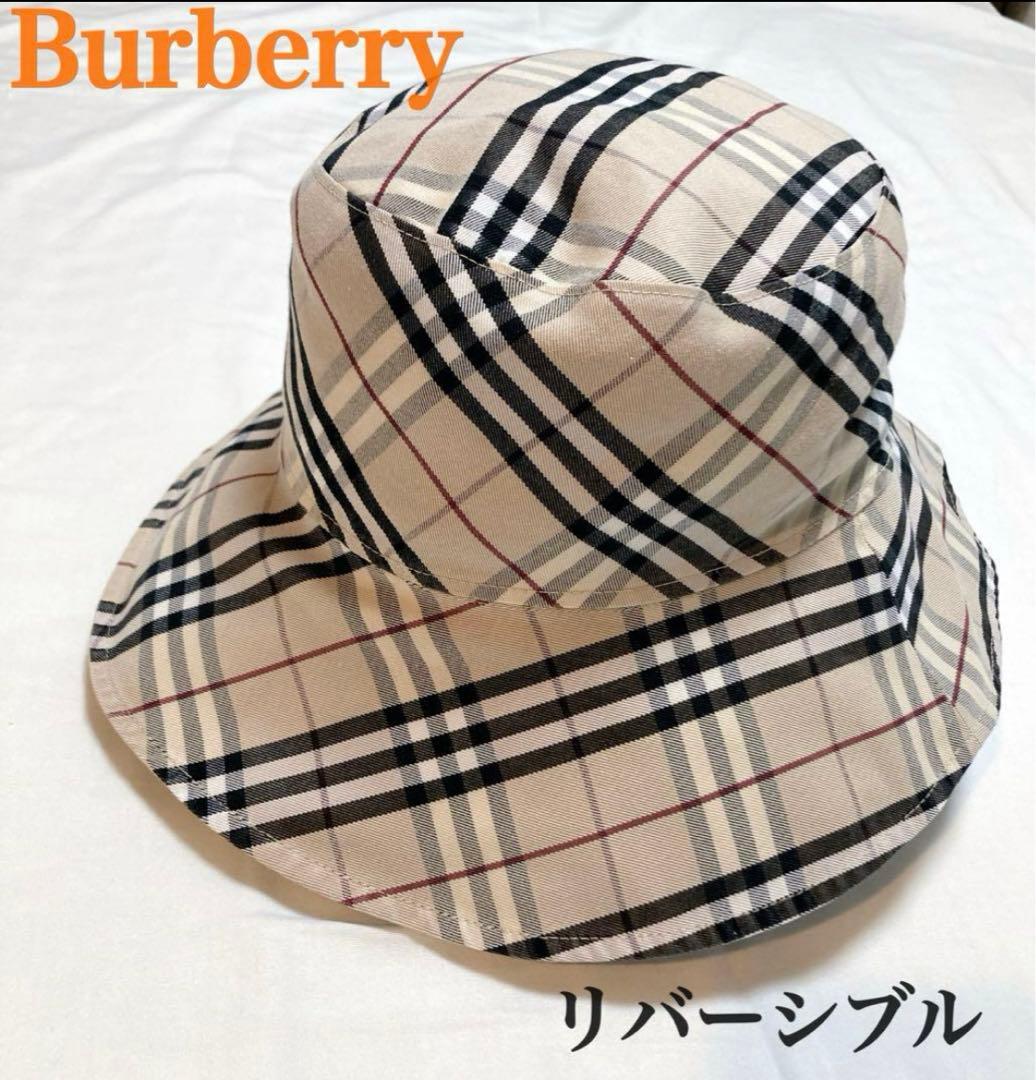 【みさ　美品】バーバリー　バケットハット　帽子 ノバチェック