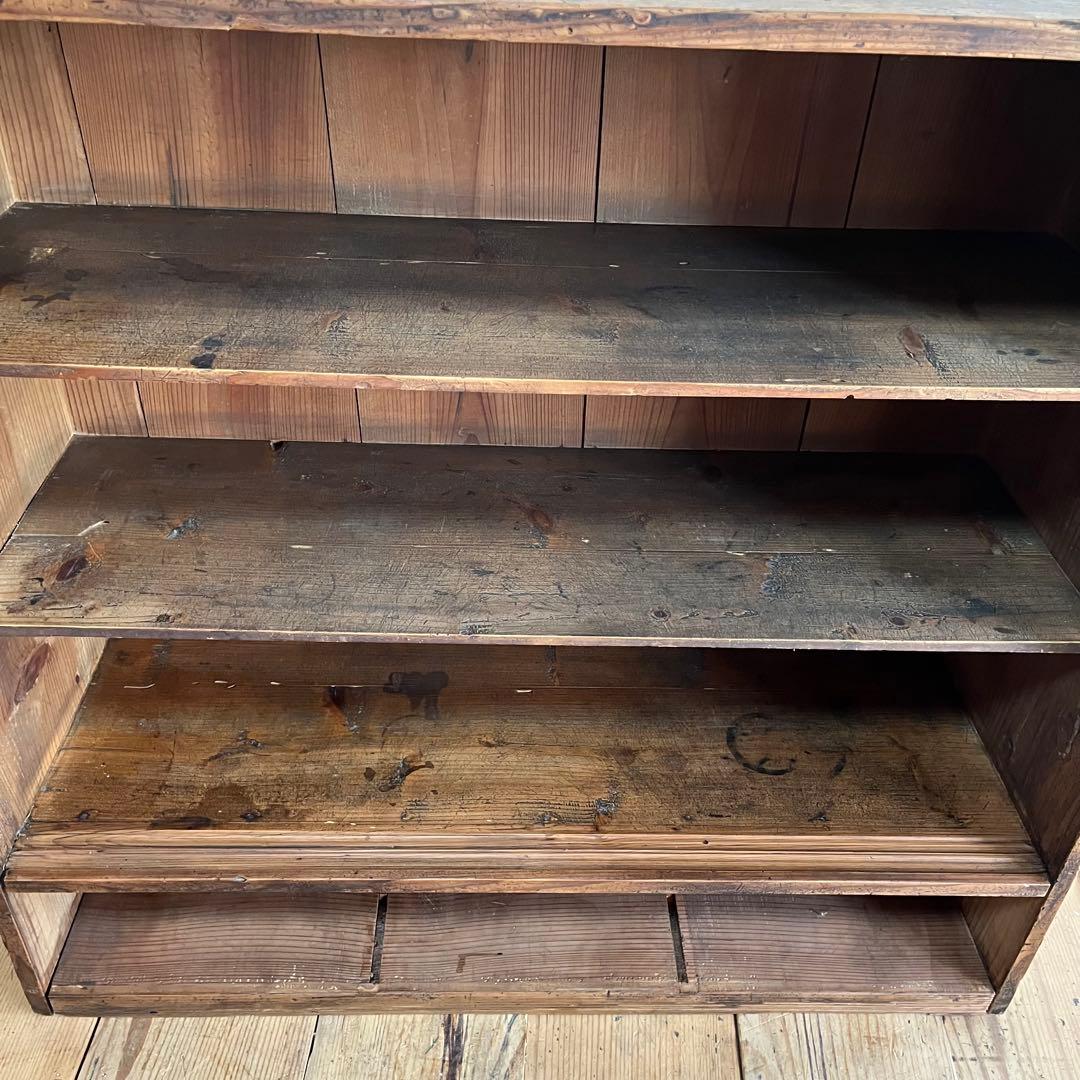 アンティーク オープンラック チェスト 食器棚 本棚 無垢材