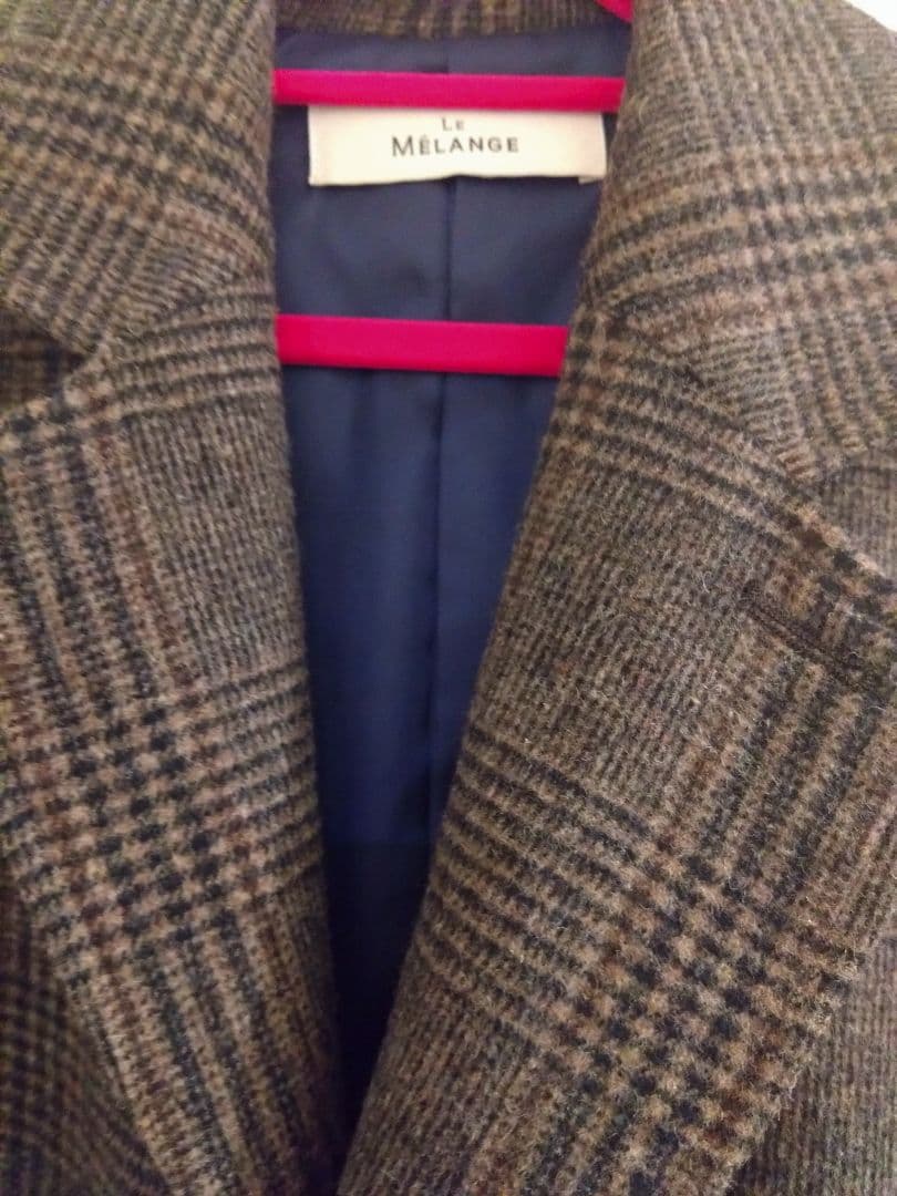 Le Melange チェック柄ロングコート