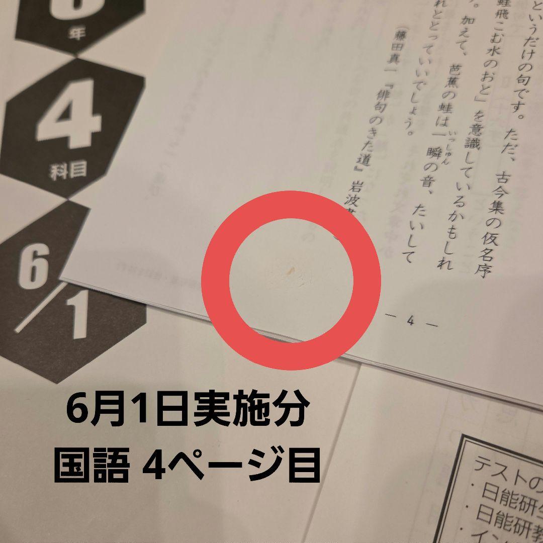 6年生 全国公開模試 2025年度 2月～6月分 6回分 日能研