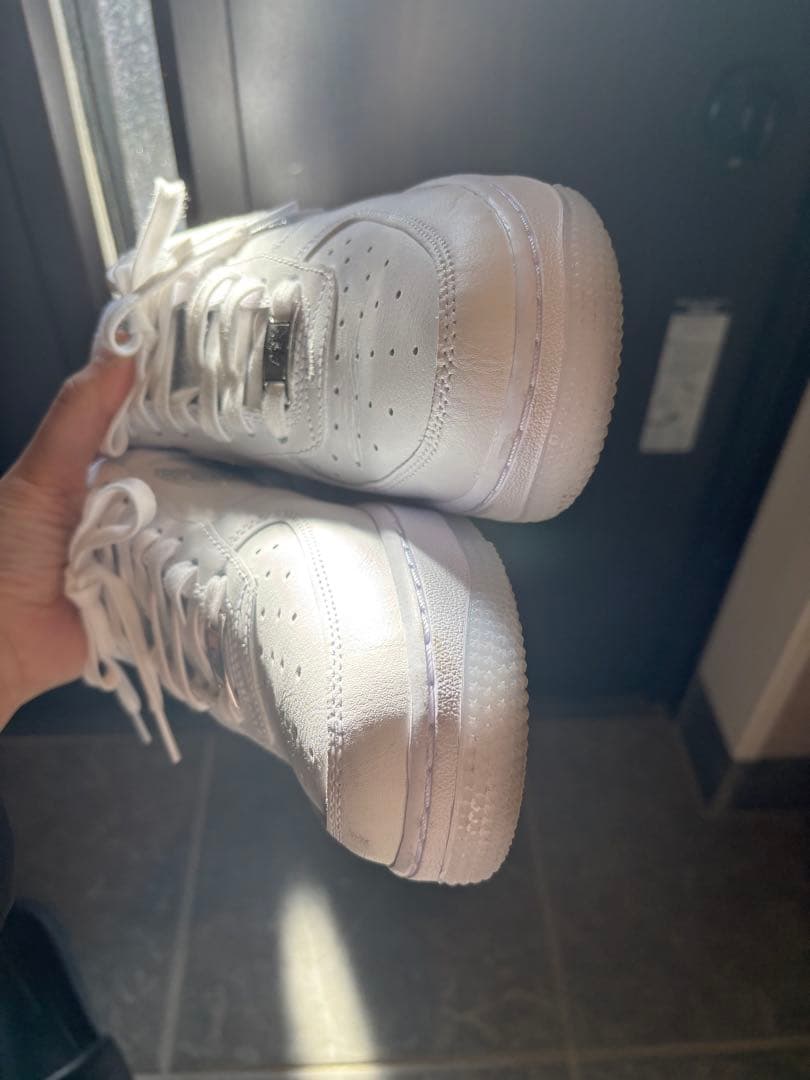 NIKE 25.5 エアフォース1'07 ホワイト クールグレー グリッター