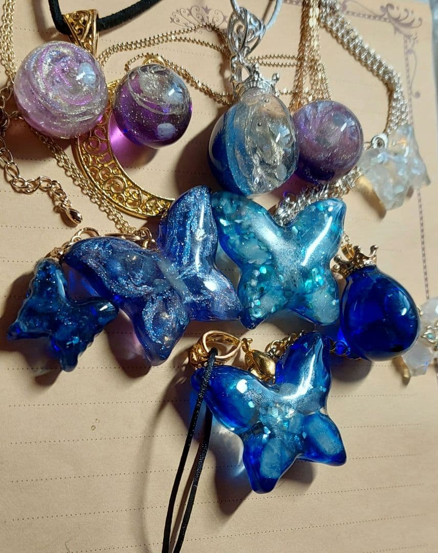 オーダー　まろりん　ハンドメイド　ブッタナッツアレンジ　レジンアクセサリー