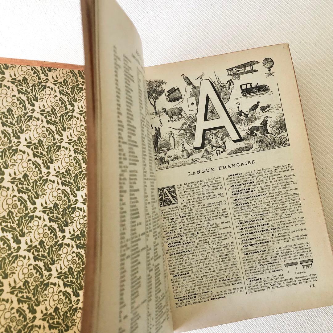 1924年版　タンポポの装丁が可愛いフランスの大百科事典　ヴィンテージ