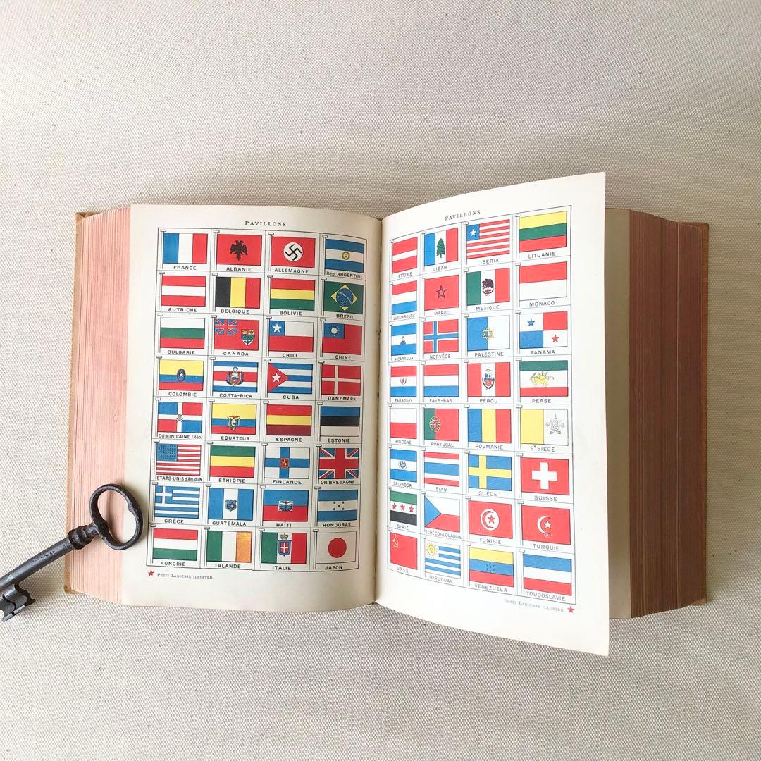 1924年版　タンポポの装丁が可愛いフランスの大百科事典　ヴィンテージ