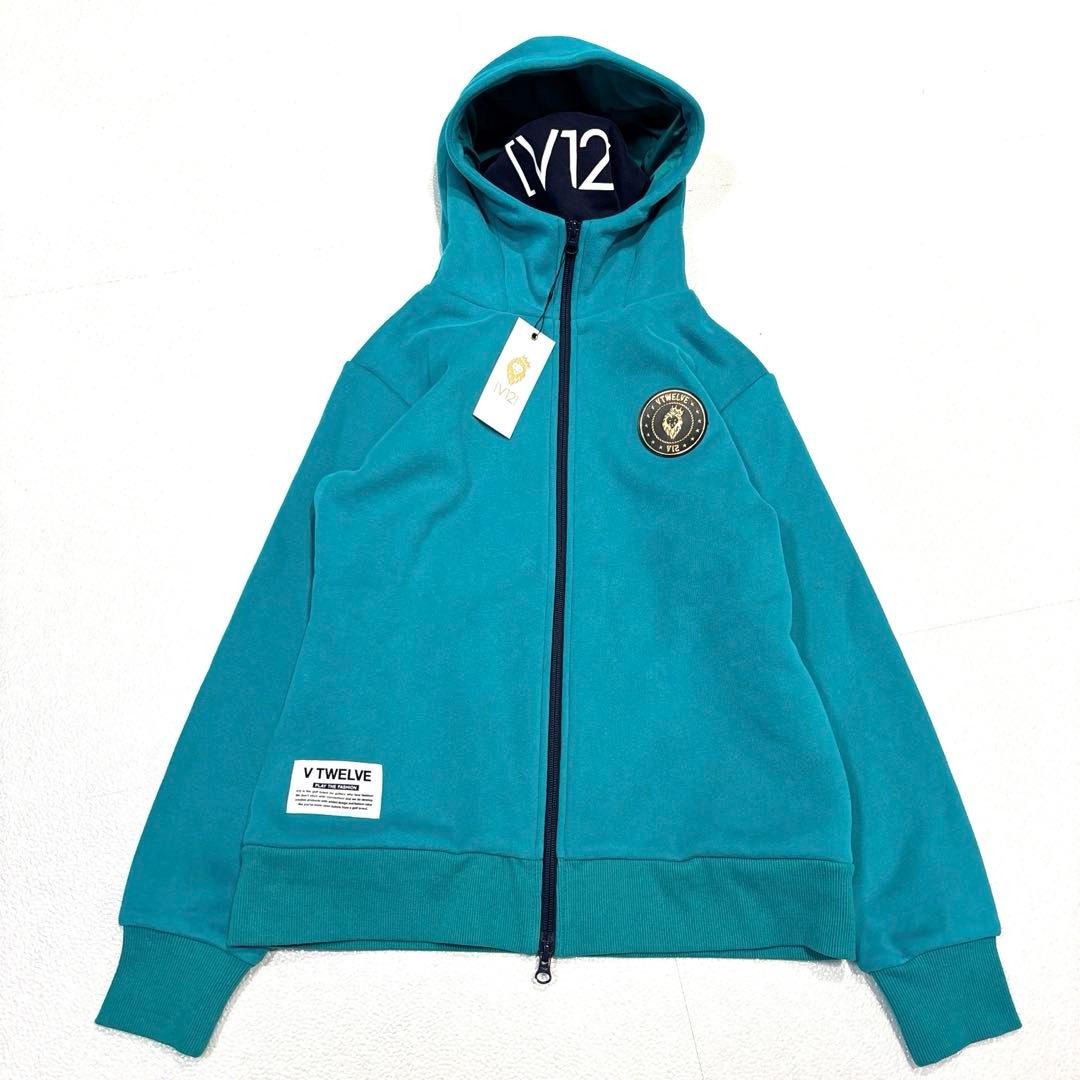 【新品/タグ付/23AW/レディースM】V12　ネックパーカー　ジップアップ
