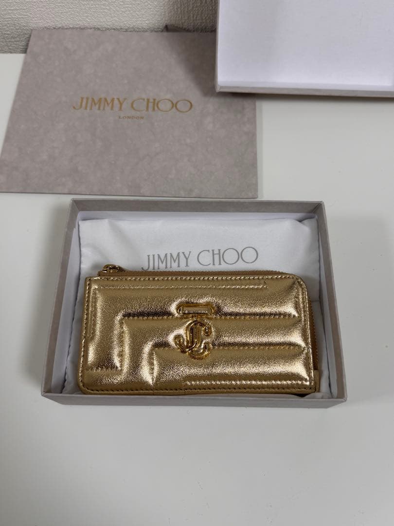 JIMMY CHOO ゴールドレザーキーケース