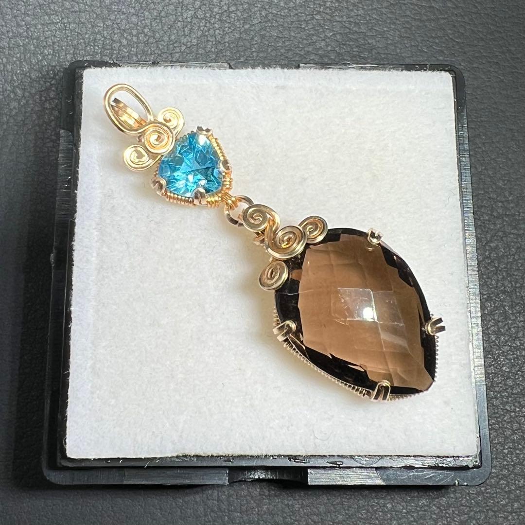 【for マリエモーン様】スイスブルートパーズ＆スモーキークォーツ